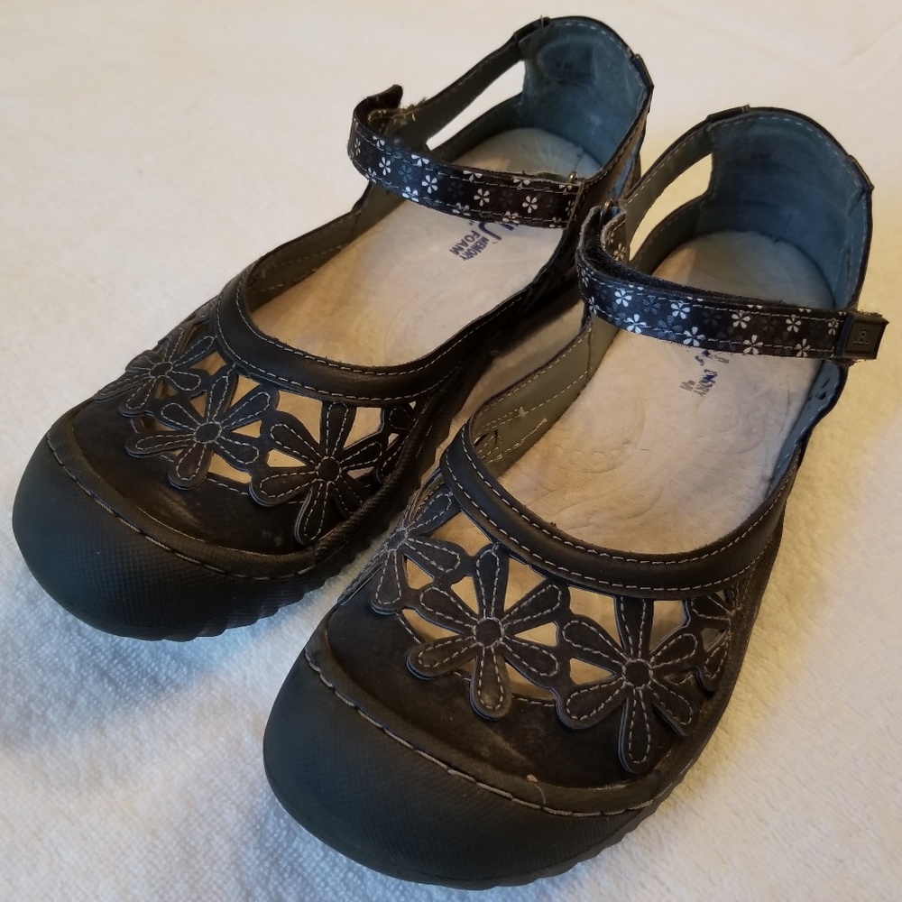 JBU Wildflower Black Mary Janes